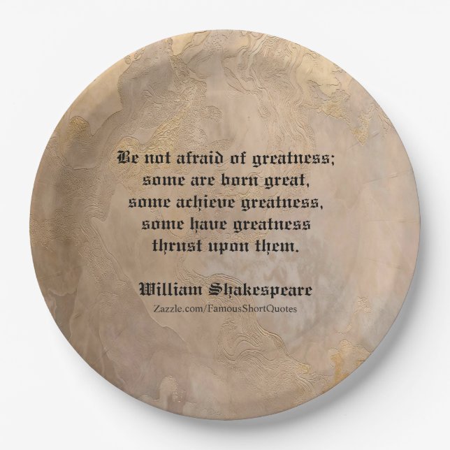 William Shakespeare Zitat - Teller aus Papier zur  (Vorderseite)