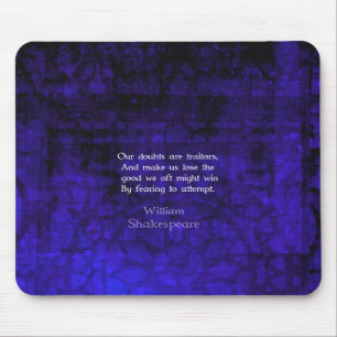 William Shakespeare Zitat zum inspirierenden Mut Mousepad