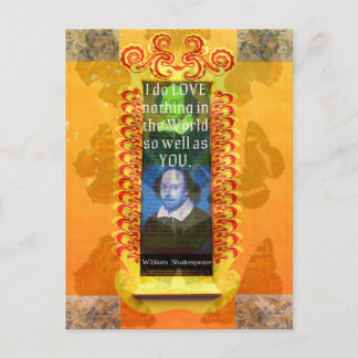 William Shakespeare Zitat zur romantischen LIEBE Postkarte