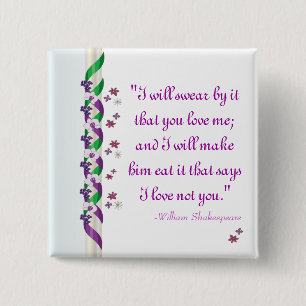 William Shakespeare zitiert viel Ado über nichts B Button