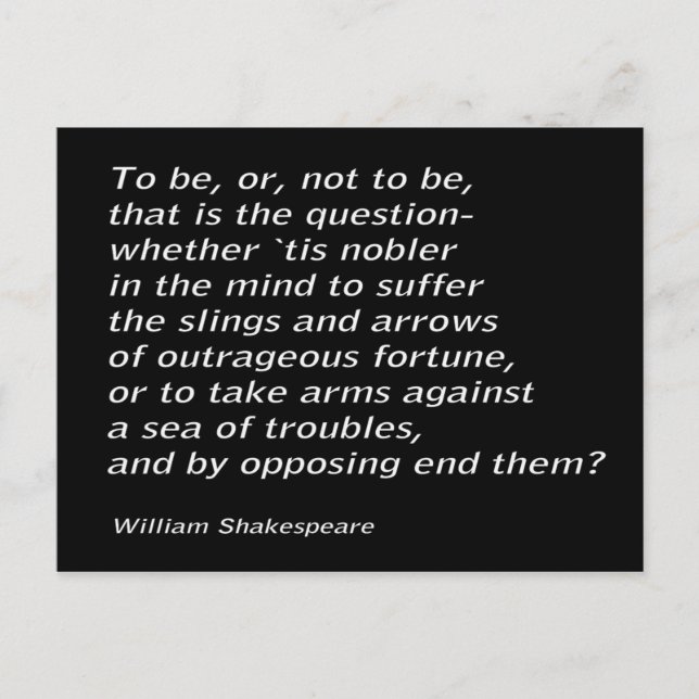 William Shakespeares "Hamlet" Postkarte (Vorderseite)