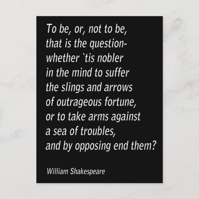 William Shakespeares "Hamlet" Postkarte (Vorderseite)