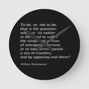 William Shakespeares "Hamlet" Runde Wanduhr
