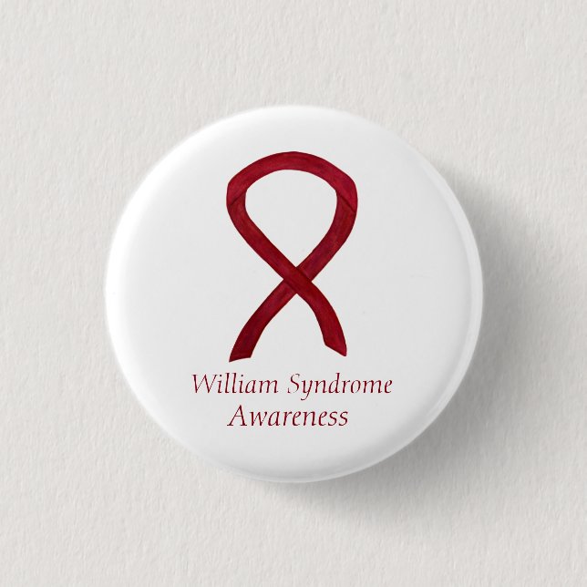 William Syndrome Custom Awareness Ribbon Buttone Button (Vorderseite)