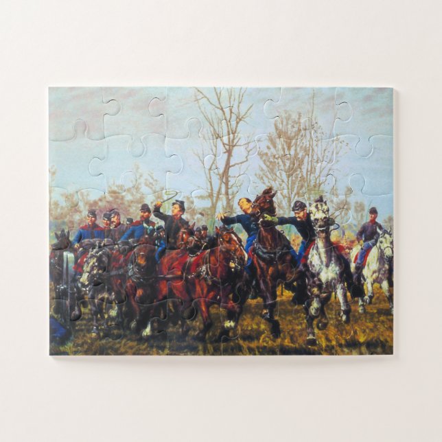 William T Trego 1887 zivil War Battle Scene Puzzle (Horizontal)