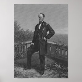 William Tecumseh Sherman Graved Portrait Poster
