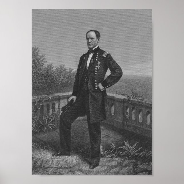 William Tecumseh Sherman Graved Portrait Poster (Vorne)