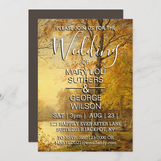 William Trost Richards Indian Summer Wedding Einladung (Vorne/Hinten)