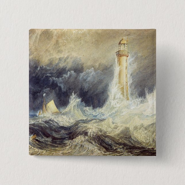 William Turner - Bell Rock Leuchtturm Button (Vorderseite)