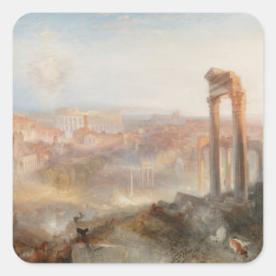 William Turner British - Modernes Rom-Campo Vaccin Quadratischer Aufkleber