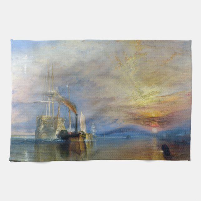 William Turner - Der Kampftemeraire Geschirrtuch (Horizontal)