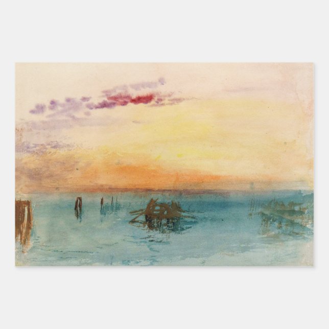 William Turner - Die Lagune bei Venedig bei Sonnen Geschenkpapier Set (Vorderseite)