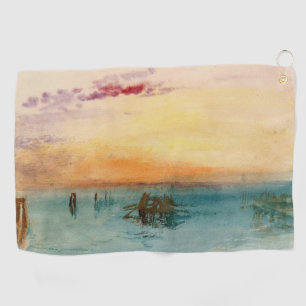 William Turner - Die Lagune bei Venedig bei Sonnen Golfhandtuch