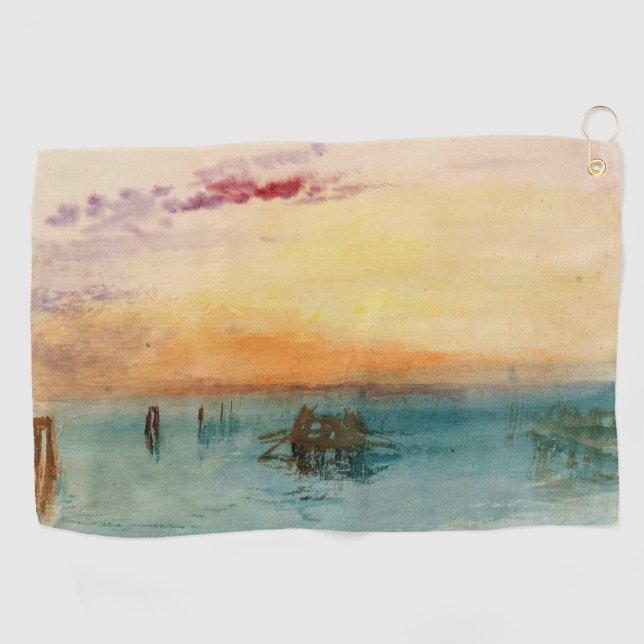 William Turner - Die Lagune bei Venedig bei Sonnen Golfhandtuch (Horizontal)