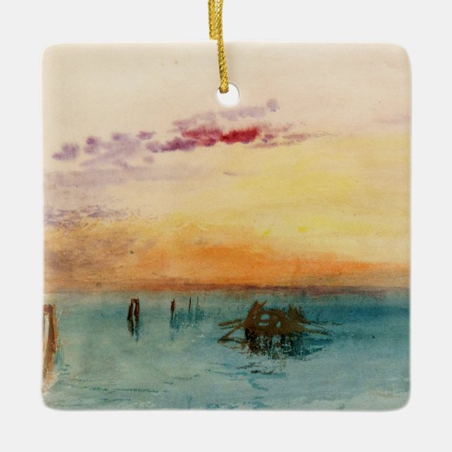 William Turner - Die Lagune bei Venedig bei Sonnen Keramikornament (Vorderseite)
