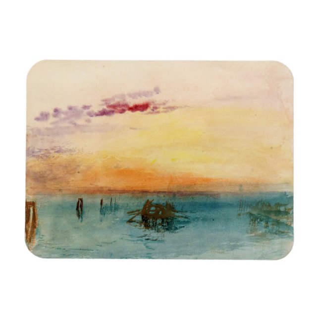 William Turner - Die Lagune bei Venedig bei Sonnen Magnet (Horizontal)