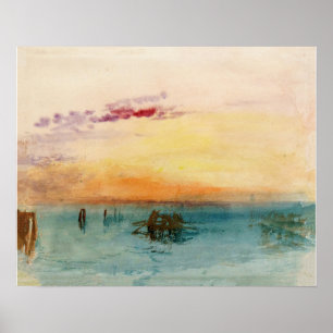William Turner - Die Lagune bei Venedig bei Sonnen Poster