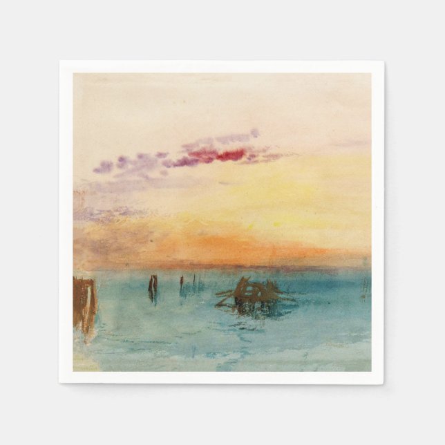 William Turner - Die Lagune bei Venedig bei Sonnen Serviette (Vorderseite)