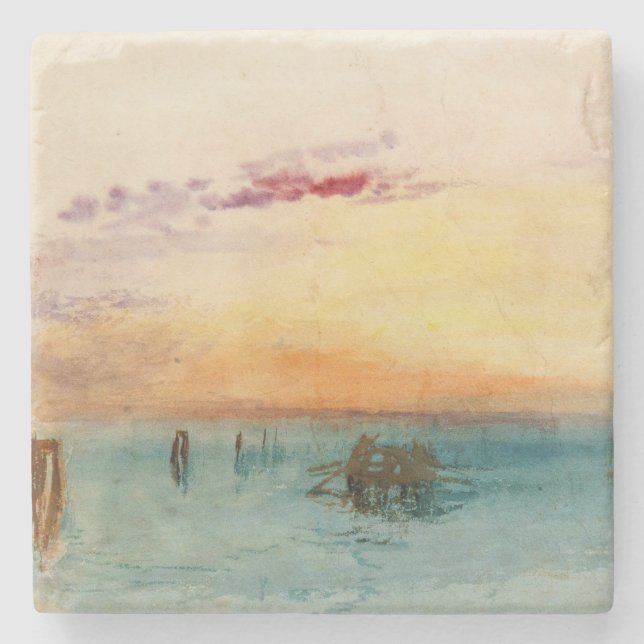 William Turner - Die Lagune bei Venedig bei Sonnen Steinuntersetzer (Vorderseite)