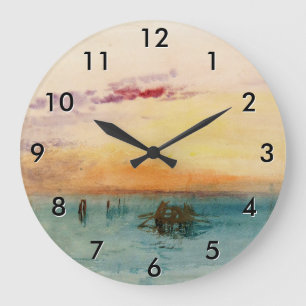 William Turner - Die Lagune nahe Venedig bei Sonne Große Wanduhr