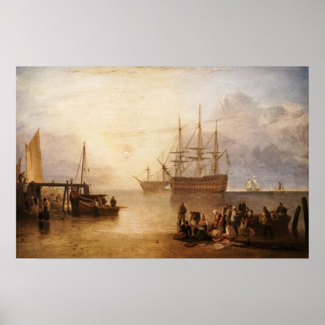 William Turner - Die Sonnenlandschaft durch Vapor Poster (Vorne)