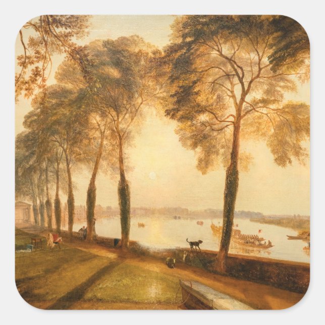 William Turner - Mortlake Terrace Quadratischer Aufkleber (Vorderseite)