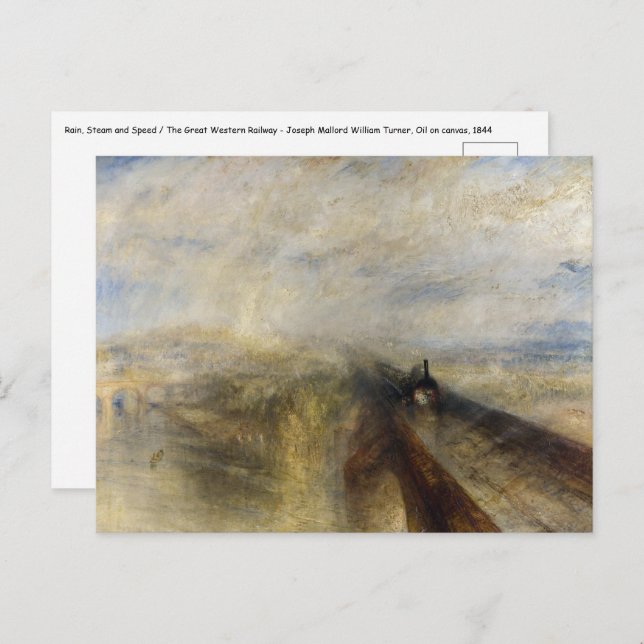 William Turner - Rain, Steam und Speed Postkarte (Vorne/Hinten)