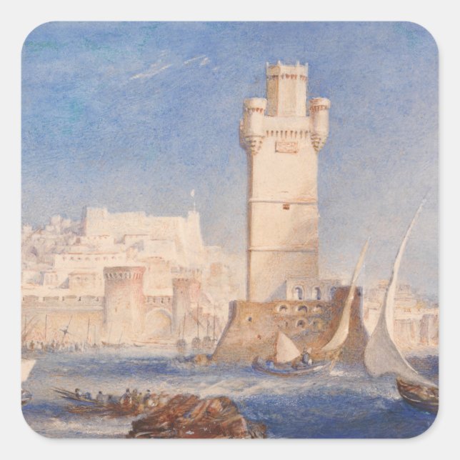 William Turner Rhodes Quadratischer Aufkleber (Vorderseite)