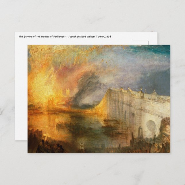 William Turner - The Burning of the Parliament Postkarte (Vorne/Hinten)