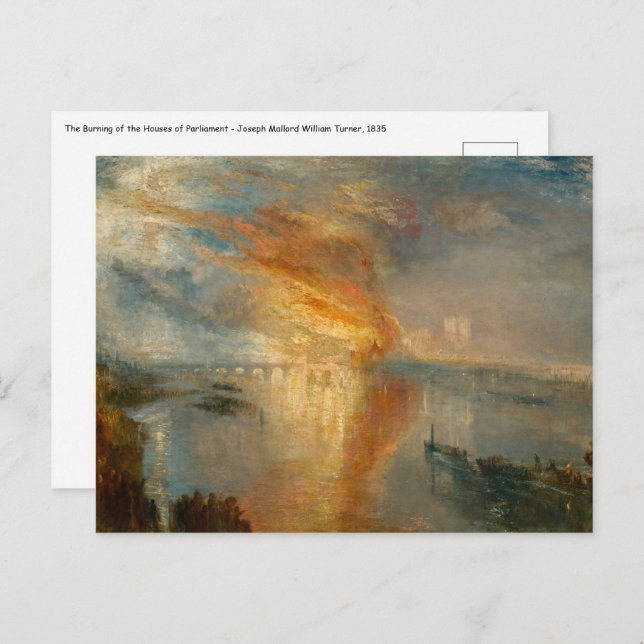 William Turner - The Burning of the Parliament Postkarte (Vorne/Hinten)