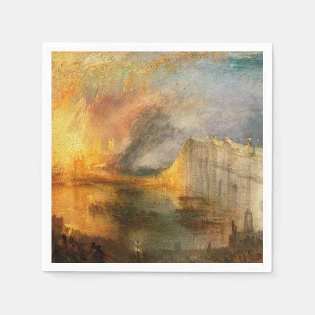 William Turner - The Burning of the Parliament Serviette (Vorderseite)