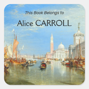 William Turner - Venedig, Die Dogana & San Giorgio Quadratischer Aufkleber