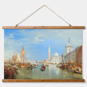 William Turner - Venedig, Die Dogana & San Giorgio Wandteppich Mit Holzrahmen