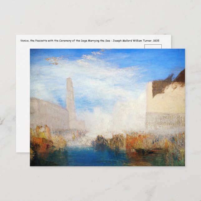 William Turner - Venedig, die Piazzetta Postkarte (Vorne/Hinten)