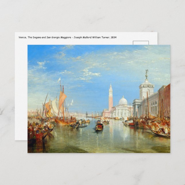 William Turner - Venedig, The Dogano & San Giorgio Postkarte (Vorne/Hinten)