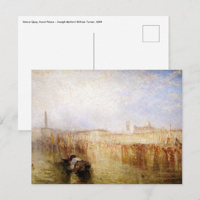 William Turner - Venice Quay, Ducal Palace Postkarte (Vorne/Hinten)