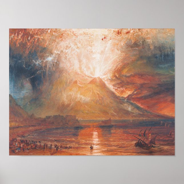 William Turner Vesuvius in Eruption Water scape ar Poster (Vorne)