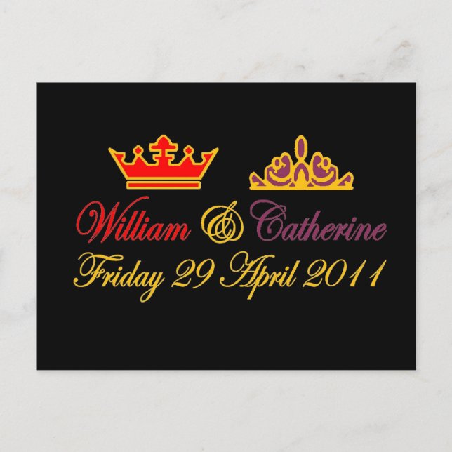 William und Catherine Royal Wedding Postkarte (Vorderseite)