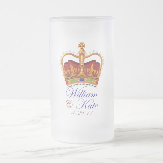 William und Kate Royal Wedding Bierglas Mattglas Bierglas (Mittel)