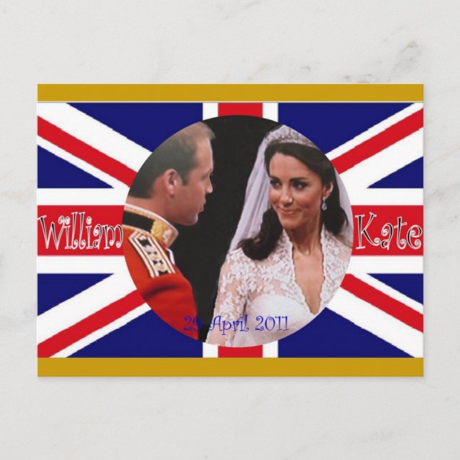 William und Kate Royal Wedding Postkarten (Vorderseite)