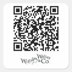 William Walter und Co-QR-Code-Aufkleber Quadratischer Aufkleber