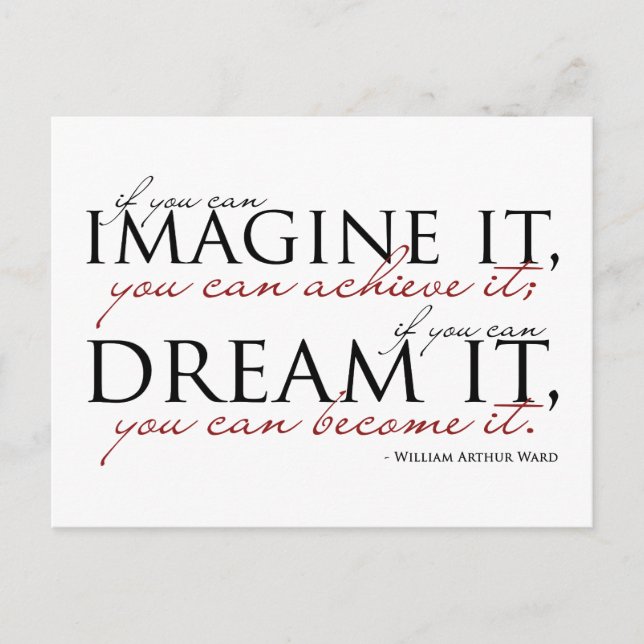 William Ward Imagine Quote Postkarte (Vorderseite)
