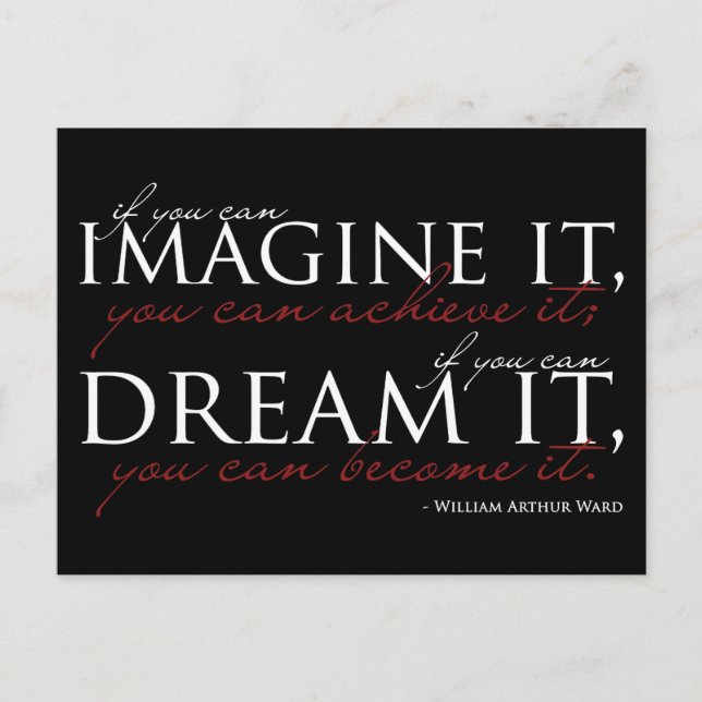 William Ward Imagine Quote Postkarte (Vorderseite)