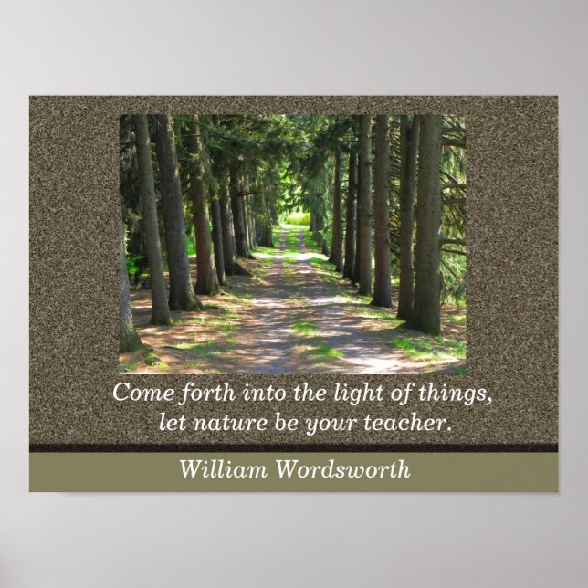 William Wordsworth Zitat - Kunstdruck Poster (Vorne)