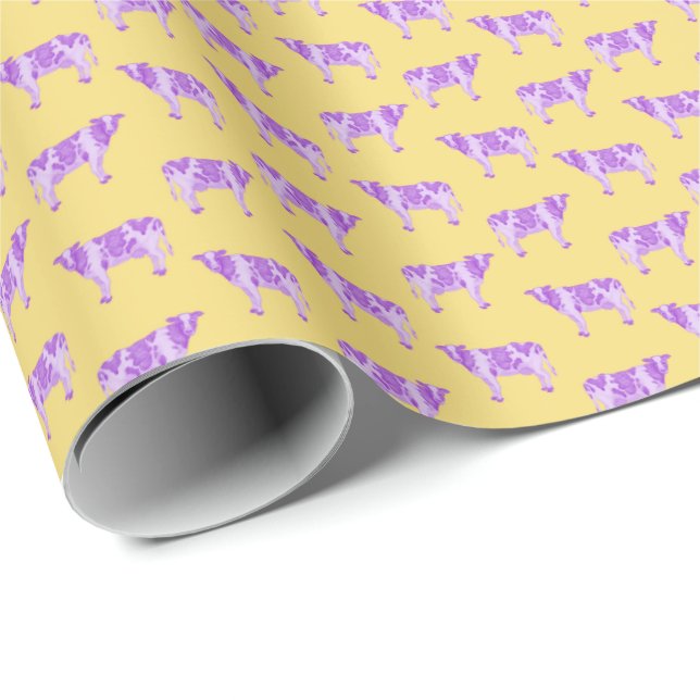 Williams College Ephs Purple Cows Wrapping Paper Geschenkpapier (Rolleneckpunkt)