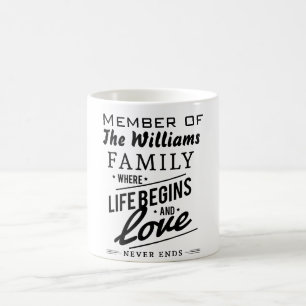 Williams-Familien-MitgliedsLiebe-Vintage Tasse