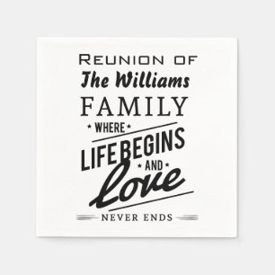 Williams-Familienmitglied Wiedersehen Vintag Typog Serviette