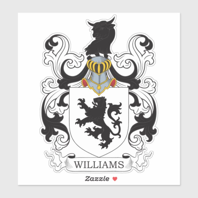 Williams Familienwappen Aufkleber (Blatt)