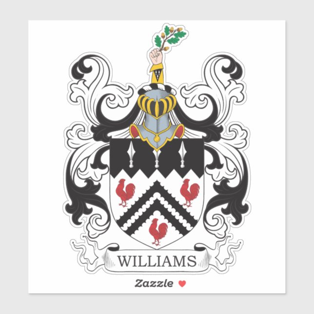 Williams Familienwappen Aufkleber (Blatt)