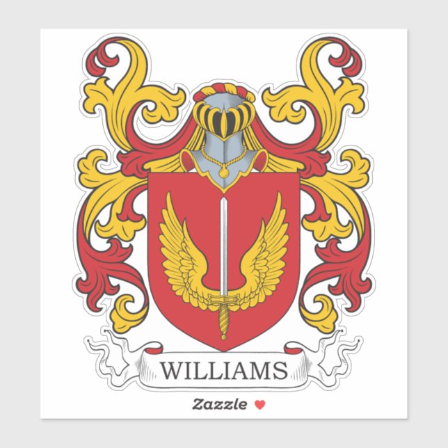 Williams Familienwappen Aufkleber (Blatt)